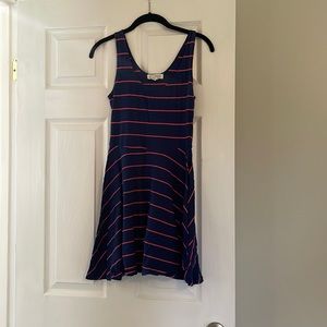 Blue and pink striped dress size small